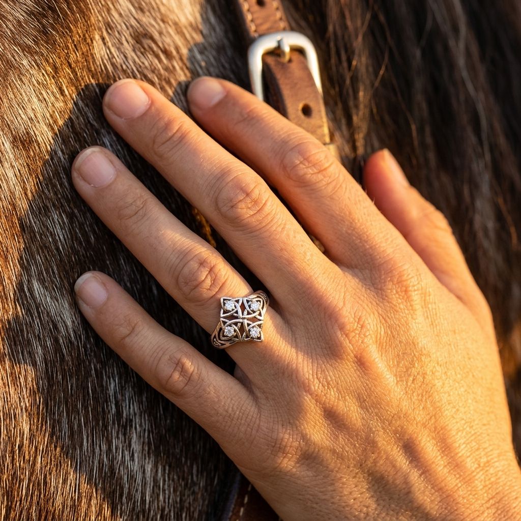 Celtic Knot Gold Round Cubic Zirconia Ring