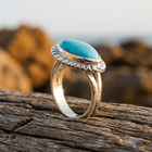 Vintage Silver Peach Heart Turquoise Ring