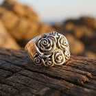 Vintage Bronze Filigree Rose Ring