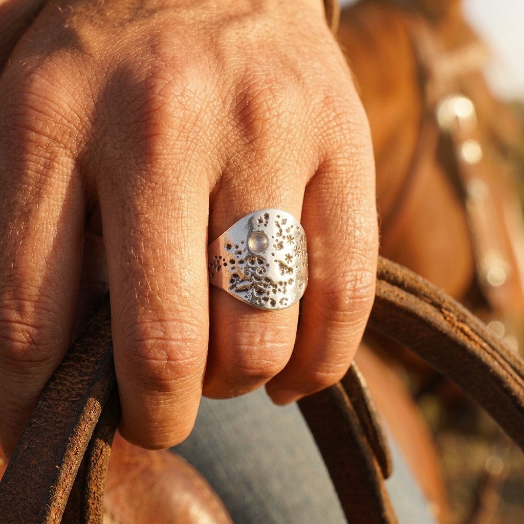 Vintage Silver Textured Dome Ring