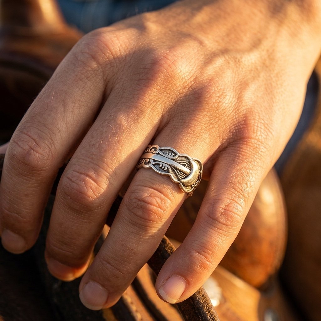 Bohemian Silver Filigree Moon Ring