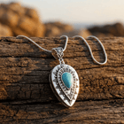 Vintage Turquoise Water Drop Pendant Necklace
