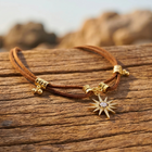 Gold Star Crystal Suede Leather Rope Bracelet