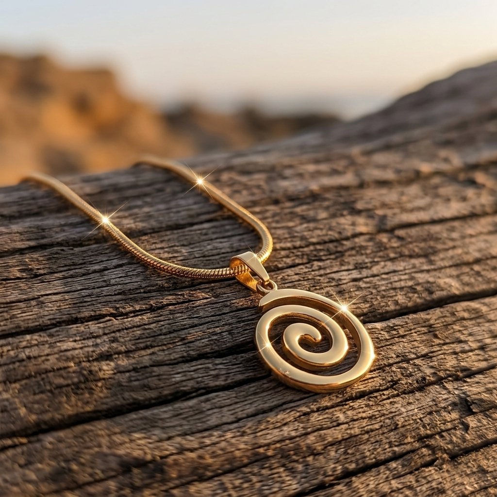 Bohemian Gold Swirl Thread Pattern Necklace