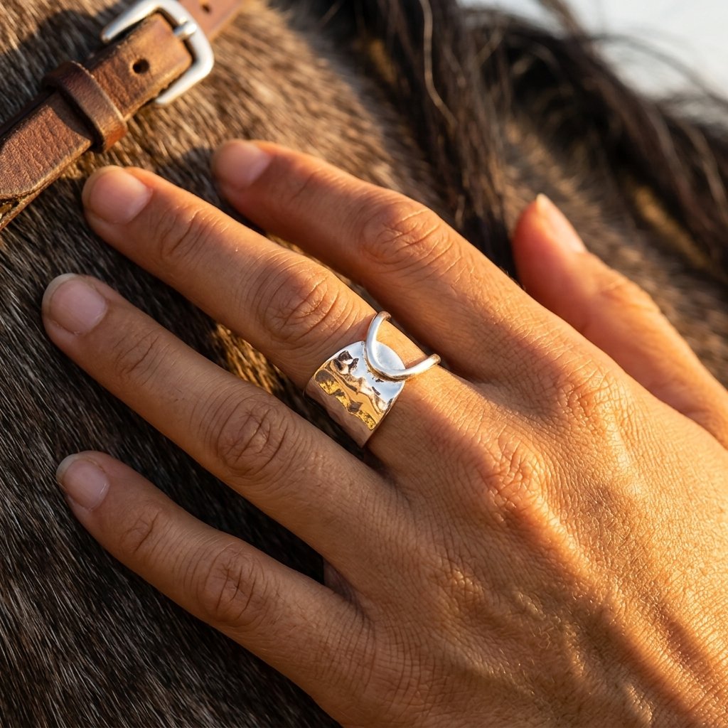 Silver Geometric Cutout Ring