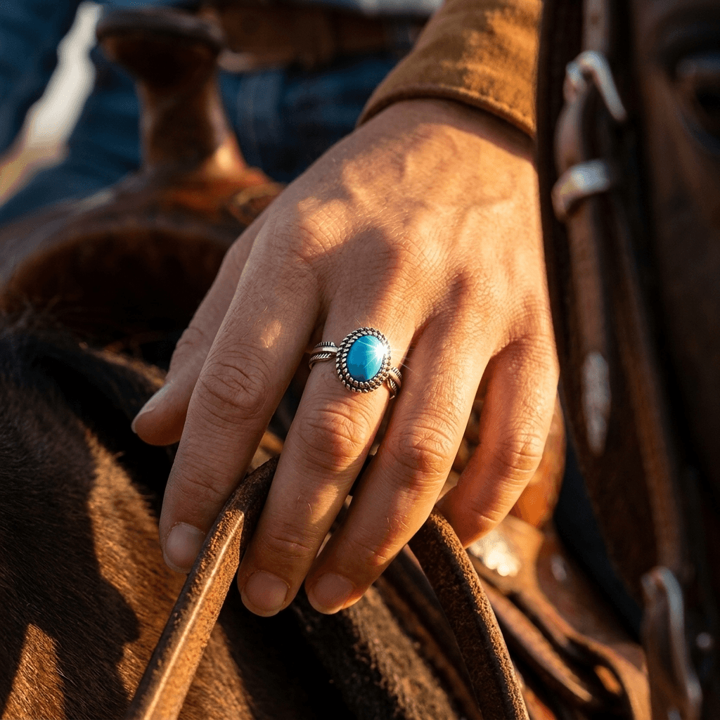 Turquoise Oval Boho Ring