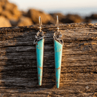 Bohemian Turquoise Rose Silver Drop Earrings