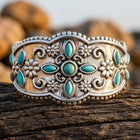 Vintage Silver Turquoise Filigree Bracelet