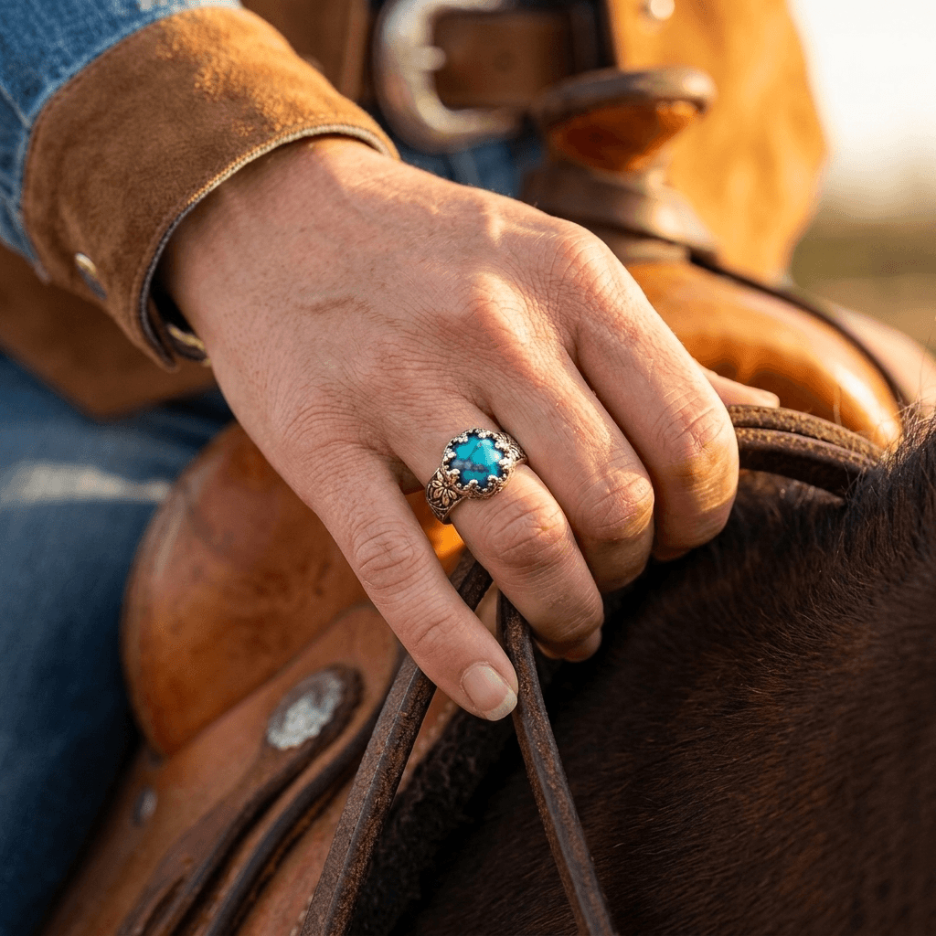 Bohemian Turquoise Spiral Ring