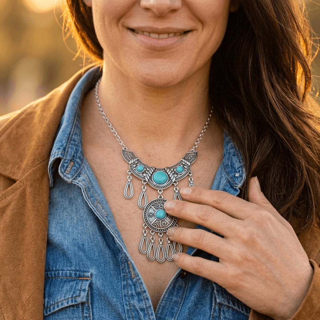 Silver Rain Drop Pendant Necklace
