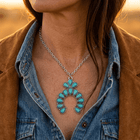 Turquoise Blossom Sterling Silver Pendant Necklace