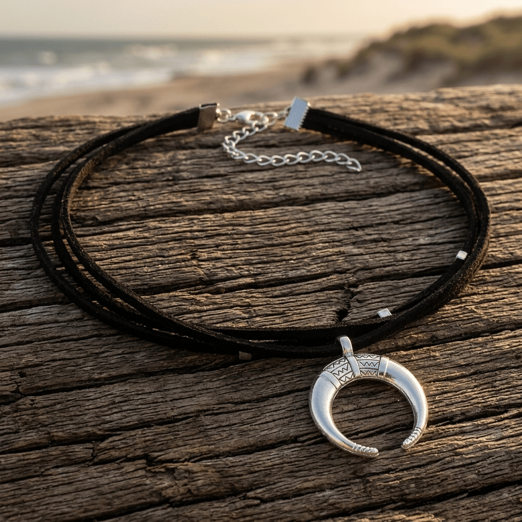 Wild Crescent Gold Pendant Necklace