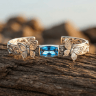 Bohemian Silver Butterfly Blue Stone Bracelet