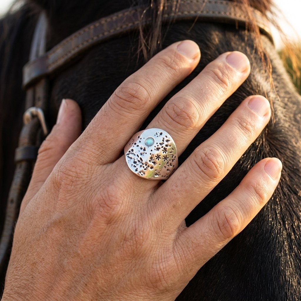 Vintage Silver Textured Dome Ring