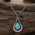 Vintage Turquoise Water Drop Pendant Necklace
