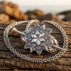 Vintage Silver Filigree Flower Necklace