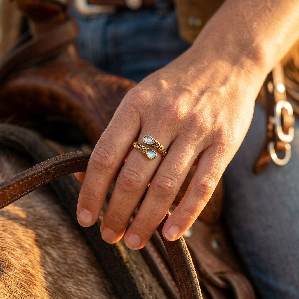 Vintage Copper Opal Filigree Teardrop Ring