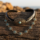 Vintage Bronze Turquoise Choker Necklace Set