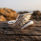 Vintage Silver Feather Wing Adjustable Ring