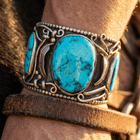 Western Turquoise Openwork Wide Cuff Bracelet