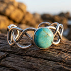 Boho Silver Turquoise Round Ring