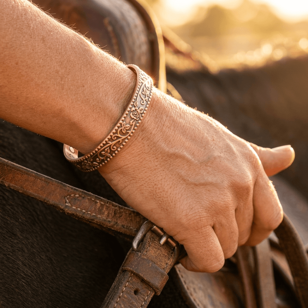 Copper Magnetic Adjustable Cuff Bracelet