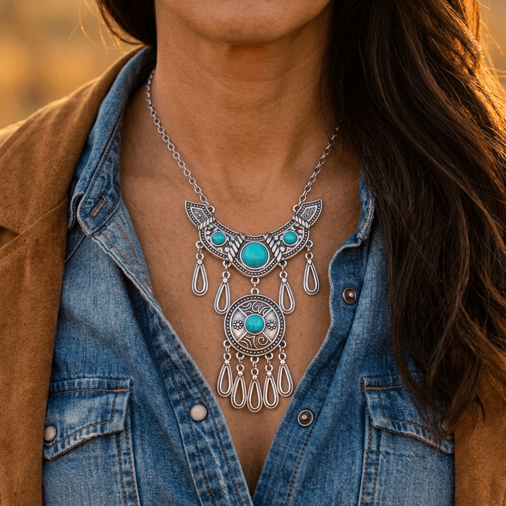 Silver Rain Drop Pendant Necklace