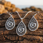 Boho Alloy Turquoise Inlay Necklace Earrings Set