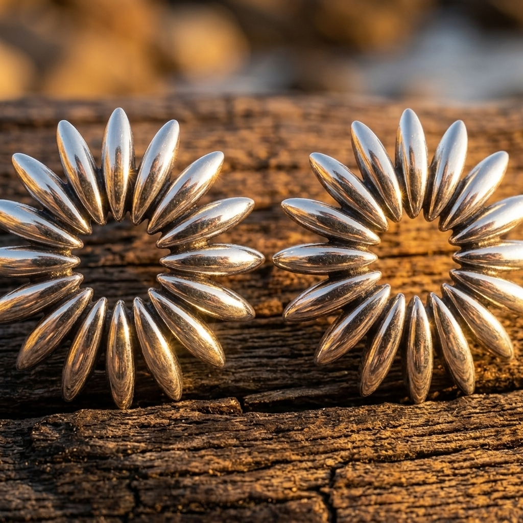 Bohemian Gold Flower Petal Drop Earrings
