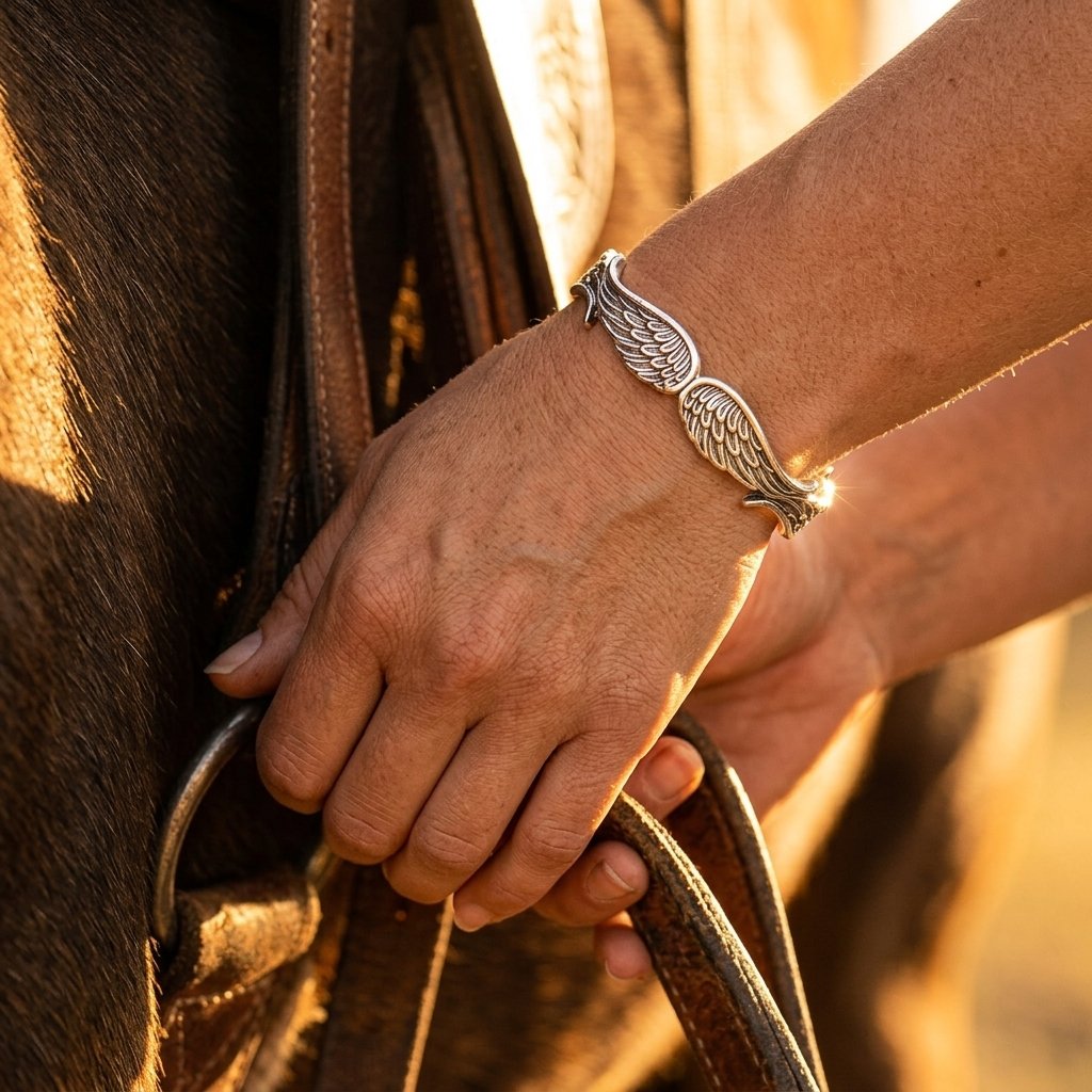 Gold Silver Wing Cuff Bracelet