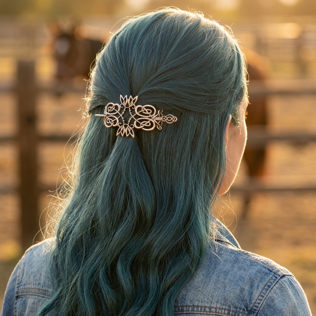 Vintage Gold Floral Celtic Hair Clip
