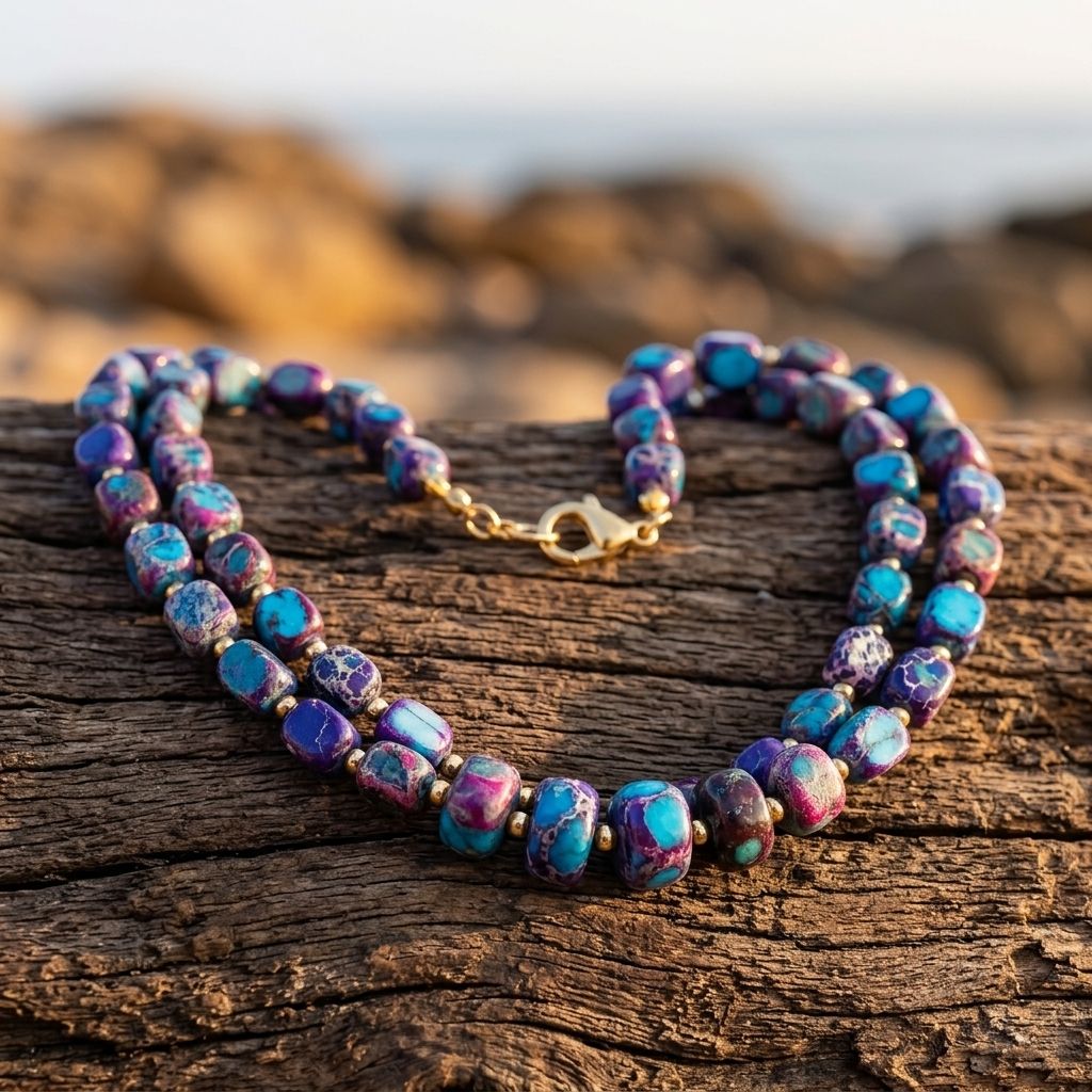 Bohemian Purple Turquoise Beaded Necklace