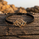 Boho Gold Infinity Heart Macrame Bracelet