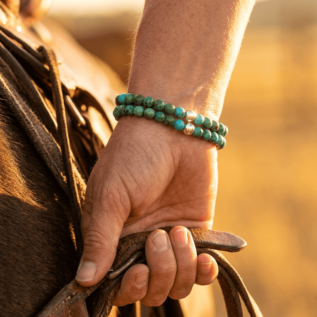 Green Turquoise Beaded Stone Bracelet