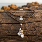 Vintage Silver Moonstone Lariat Necklace