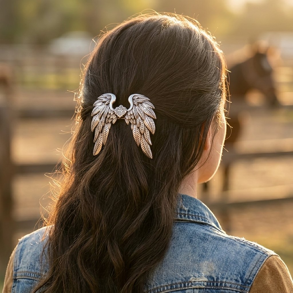 Vintage Silver Wing Metal Hair Clip