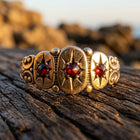 Vintage Gold Filigree Red Zirconia Ring