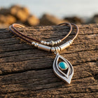 Boho Copper Turquoise Teardrop Necklace