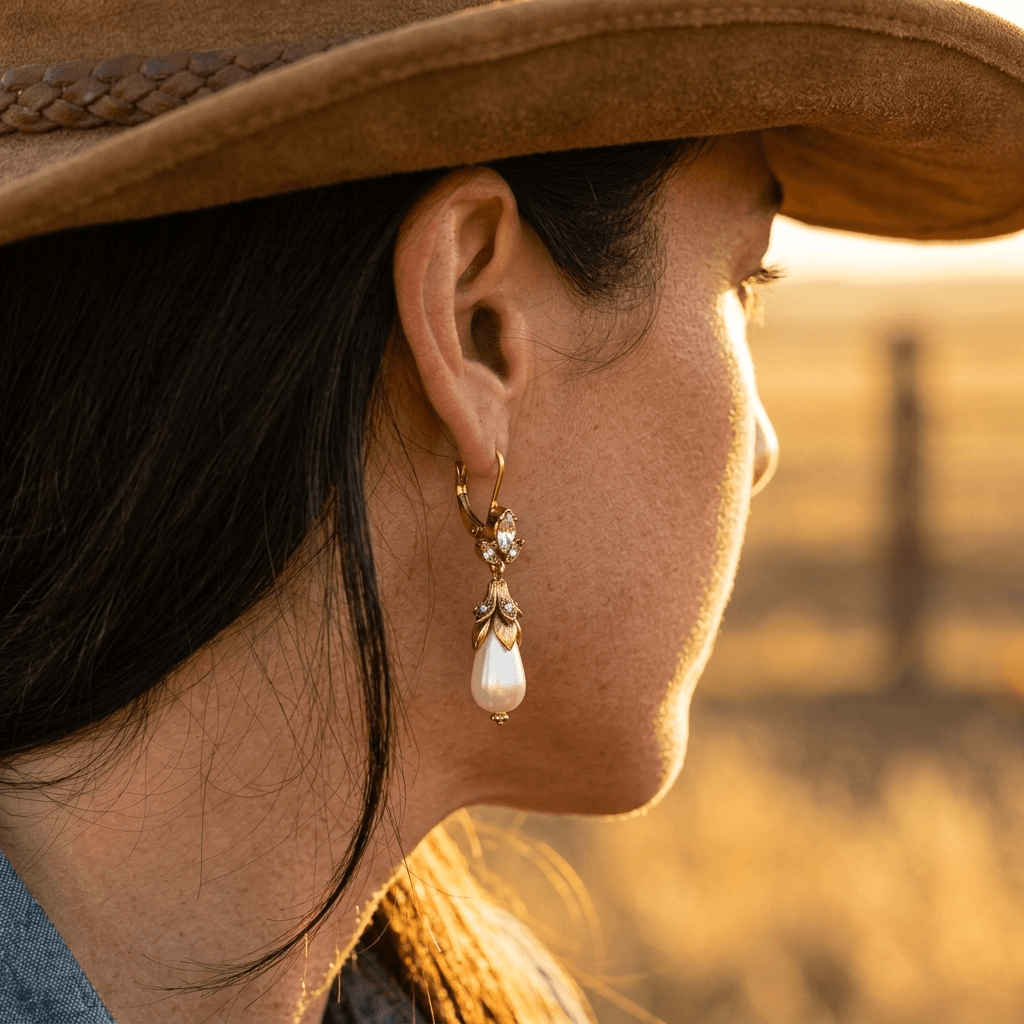 Bohemian Western Pearl Drop Earrings