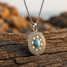 Vintage Silver Turquoise Filigree Tribal Necklace