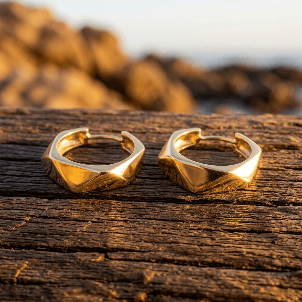 Minimalist Geometric Gold Triangle Earrings