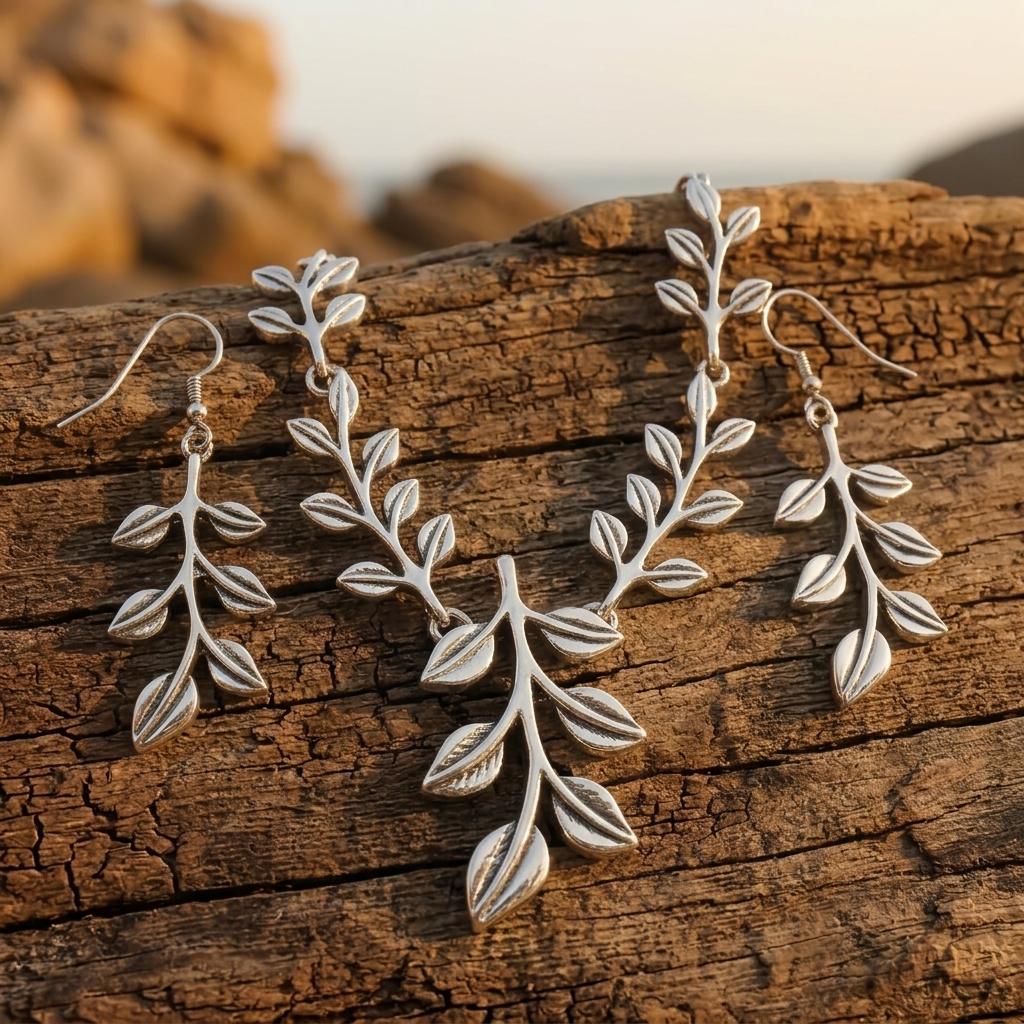 Vintage Gold Leaf Design Jewelry Set