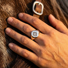 Minimalist Silver Star Inlay Signet Ring