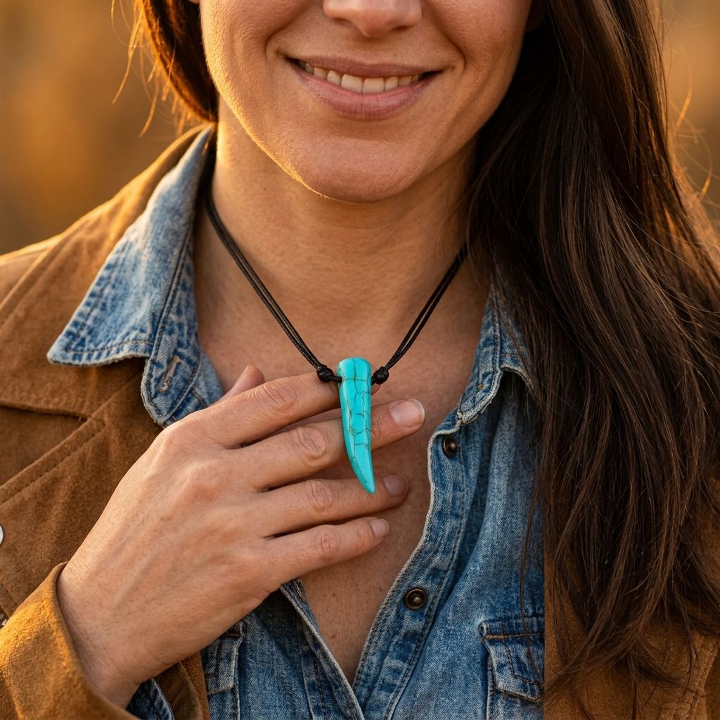Boho Turquoise Spike Pendant Necklace