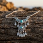 Silver Rain Drop Pendant Necklace