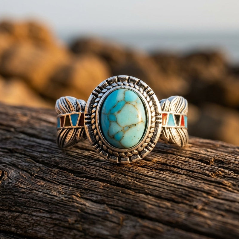 The Eagle Feather Turquoise Ring