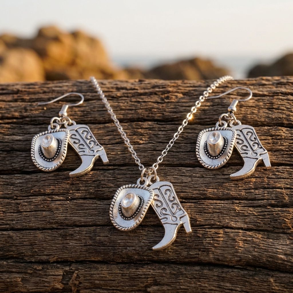 Vintage Bohemian Geometric Alloy Necklace Earrings Set