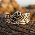 Vintage Brass Filigree Rose Ring
