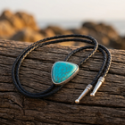 Western Style Turquoise Stone Bolo Tie Necklace