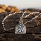 Scrollwork Tag Gold Pendant Necklace